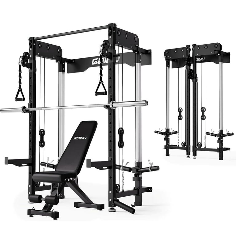 Wall Mounted Folding Squat Rack,1200 LBS Power Rack with Dual