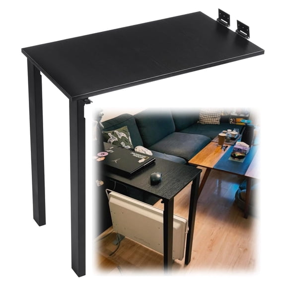 Wall Mounted Folding Table 29.5x15.7 Inch, Drop-Leaf Desk for Small Spaces, E0 Wood Murphy Table 132lbs Capacity, Space Saver Kitchen Office