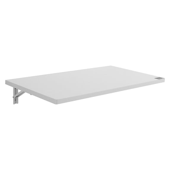 Wall Mounted Folding Table, 35.4" Drop Leaf Desk, Floating Desk with Bracket, Fold Down Table for Small Spaces, Home Office, Kitchen, White