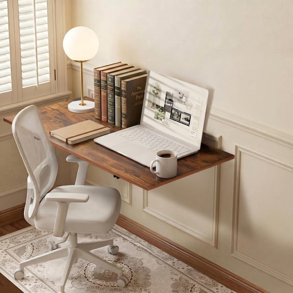 Wall Mounted Folding Table Floating Desk for Dining, Laundry Room, Office, Fold Down Desk with Bracket