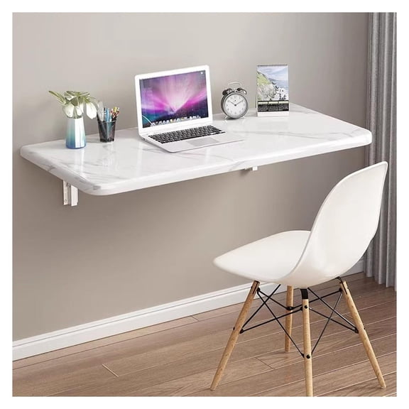 Wall Mounted Folding Table Fold Down Desk for Wall Small Spaces Hanging Floating Desk for Home Laundry Room Office Study Work Kitchen Dining White 27.6 x 15.7 Inch