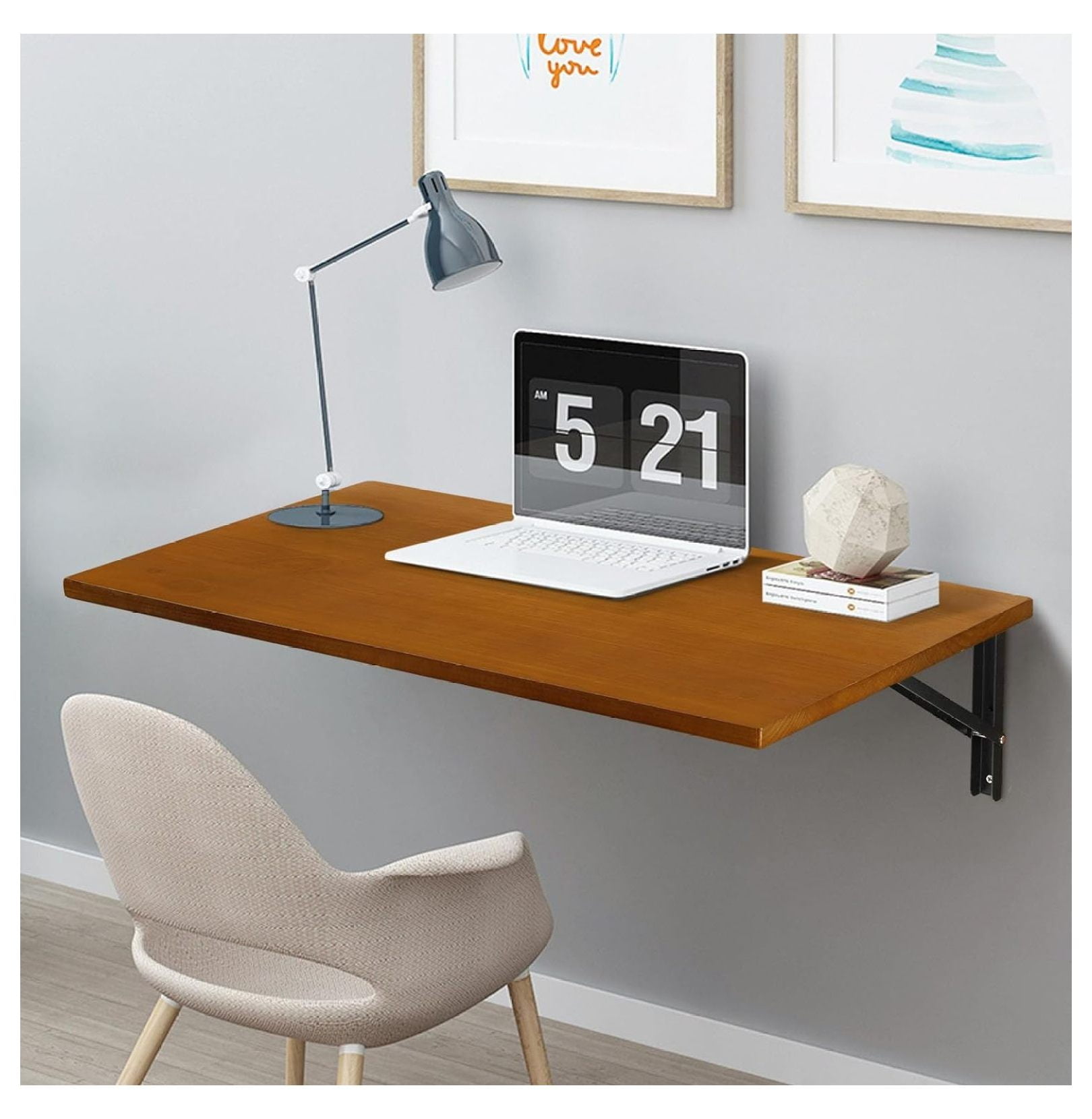 Wall Mounted Folding Table for Laundry Room, Wall Mount Fold Down Table, Rustic Wood Floating