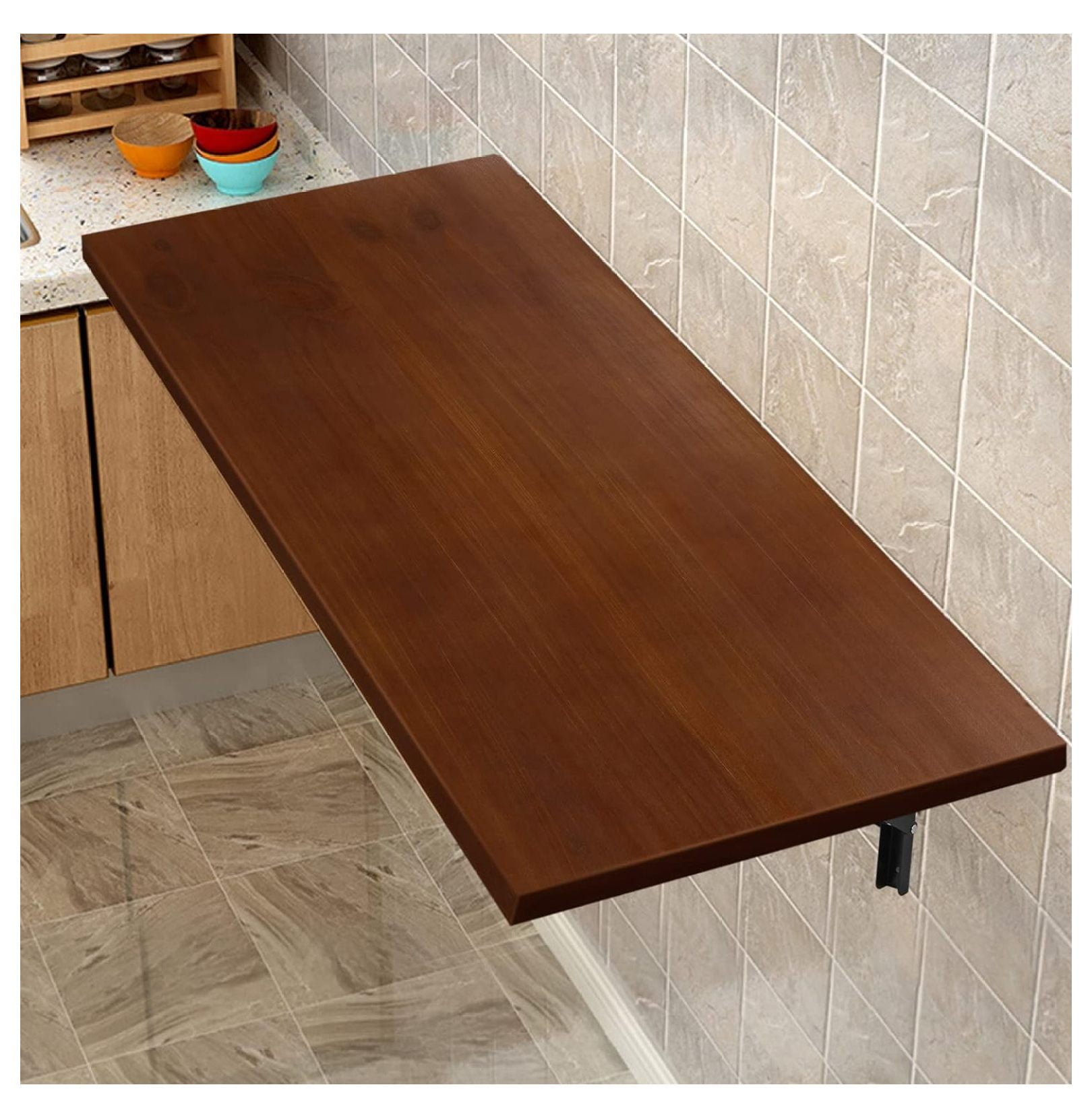 Wall Mounted Folding Table for Laundry Room, Wall Mount Fold Down Table, Rustic Wood Floating