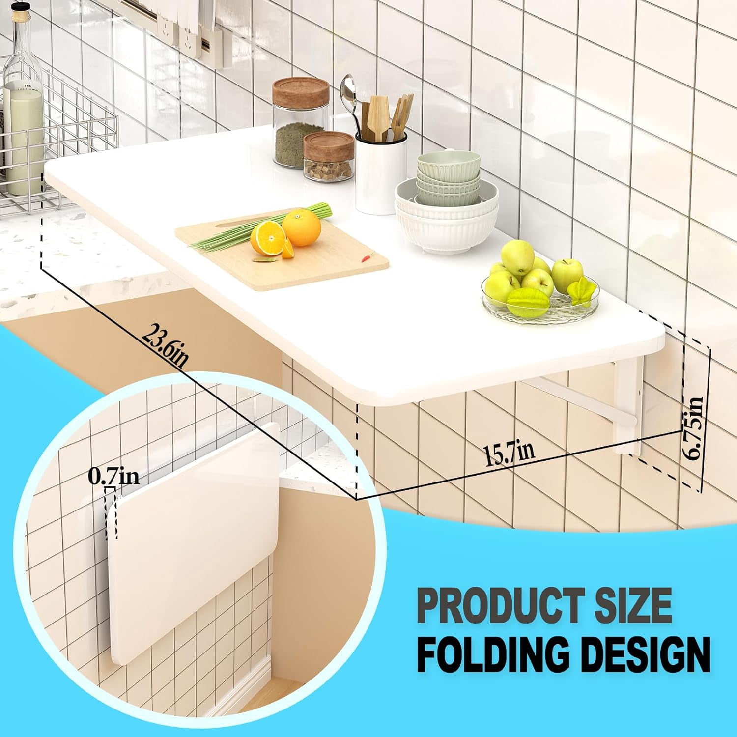Wall Mounted Folding Table for Laundry Room Piano Baking Paint ...