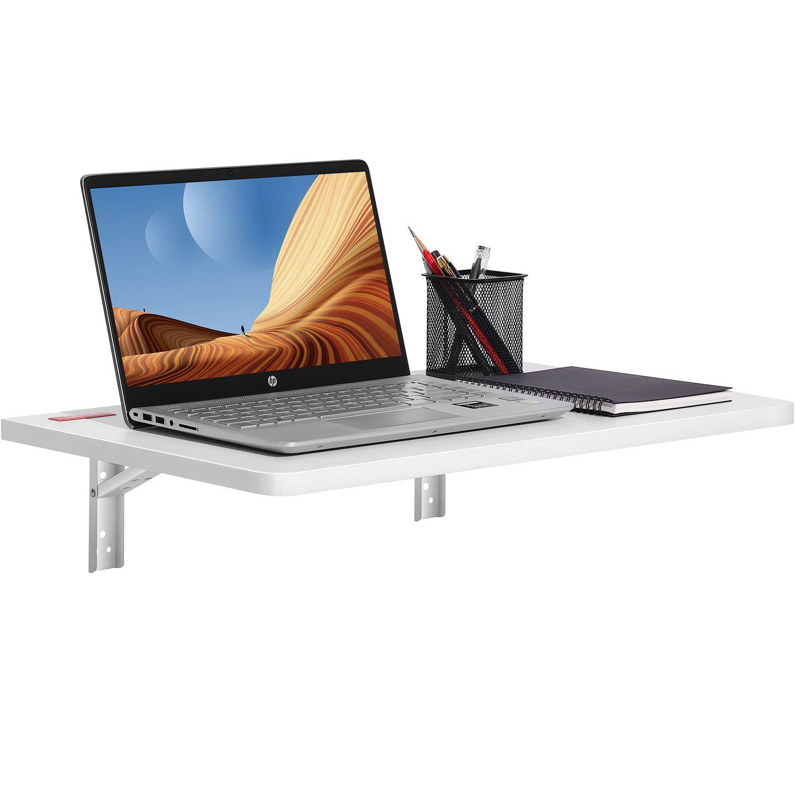 White Wall Mounted Folding Desk with Carbon Steel Bracket