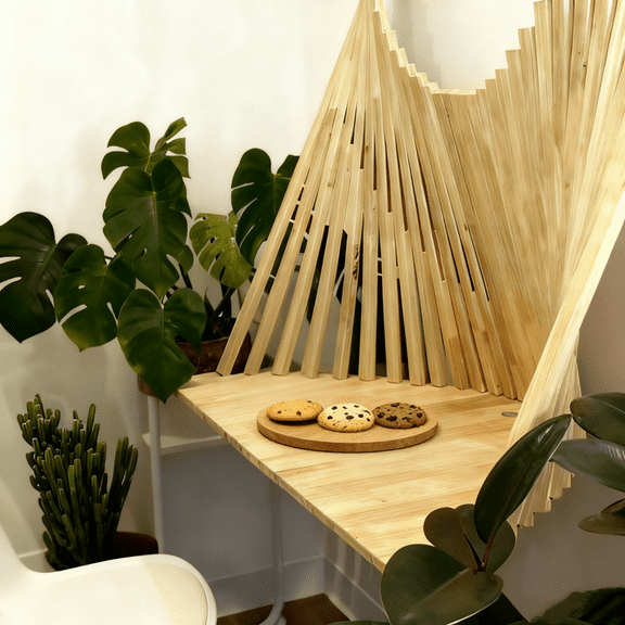 Wall Mounted Folding Table Solid Wood – Fold Down Laundry/Kitchen Desk, Drop Leaf Design for Small Space & Office