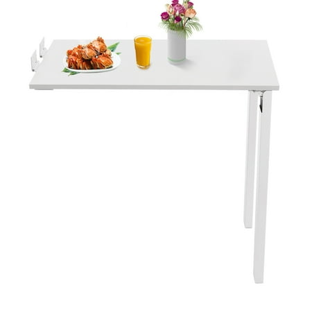 Wall Mounted Folding Table, White Folding Dining Table, Folding Table Load-bearing 60kg/132.28lbs