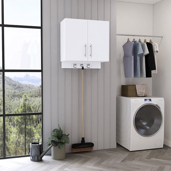 Wall - Mounted Four - Section Cabinet | Works Well in Any Home Decor | Durable Particle Board Build | Serves Long - Term Storage Needs