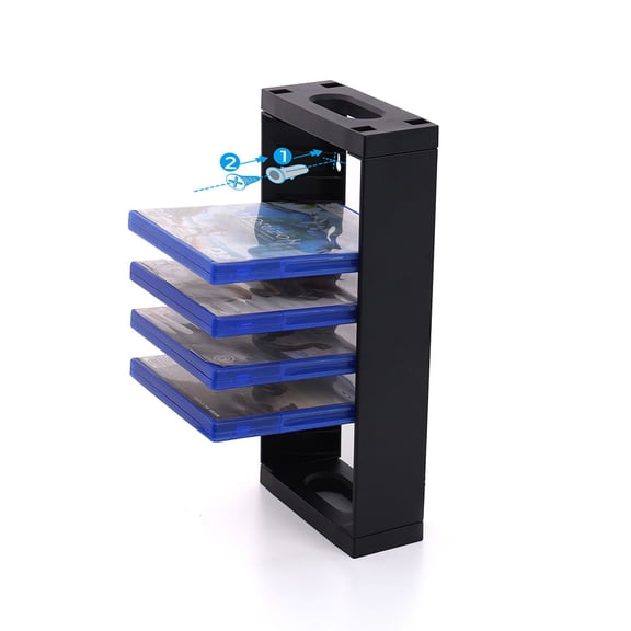 Wall-Mounted Game Disc Storage Holder for PS5 PS4, Sturdy ABS Game Card Rack Organizer, Holds 14 Game Disks Gaming Accessories