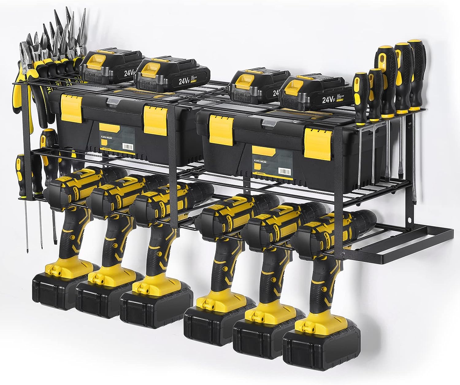 Wall Mounted Garage Tool Storage Rack Power Tool Organizer