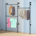 thumbnail image 1 of Wall Mounted Garment Rack 3-Shelf Clothes Hanging Rail Dress Organizer for Store, 1 of 14