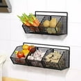thumbnail image 1 of Wall Mounted Ginger Garlic Storage Box, No Drill Kitchen Seasoning Rack, Convenient Hanging Basket for Sundries and Spices, Efficient Pantry Organizer, Ideal Mother's Day Kitchen Helper, Black-M, 1 of 6