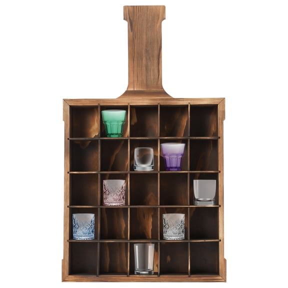 Wall Mounted Glass Holder and Cabinet Display Case - Glass Storage Shelf Organizer -  Durable and Stylish Storage Solution for Cups, Mugs, and Stemware