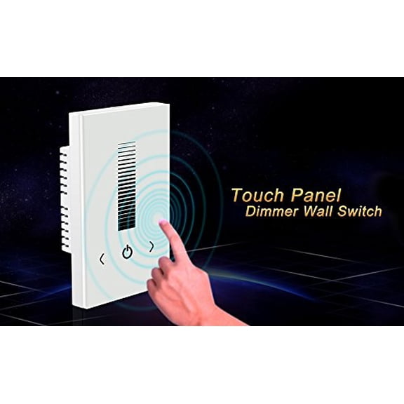 Wall-Mounted Glass Touch Panel LED Dimmer Switch Brightness Controller DC 12-24V for Single Color LED Strip Light - White