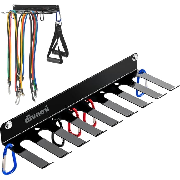 Wall-Mounted Gym Organizer, Resistance Band Storage Rack, Barbell Holder Wall Mount, Dumbbell Storage, Home Gym Accessories Holder (ZJ-L-2m)