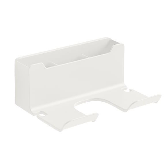 Wall Mounted Hair Dryer Rack, Self-Adhesive Blow Dryer Holder With Plug Clip, Bathroom Comb And Styler Organizer, Hair Dryer Rack For Small Bathrooms And Vanity Stations(White)