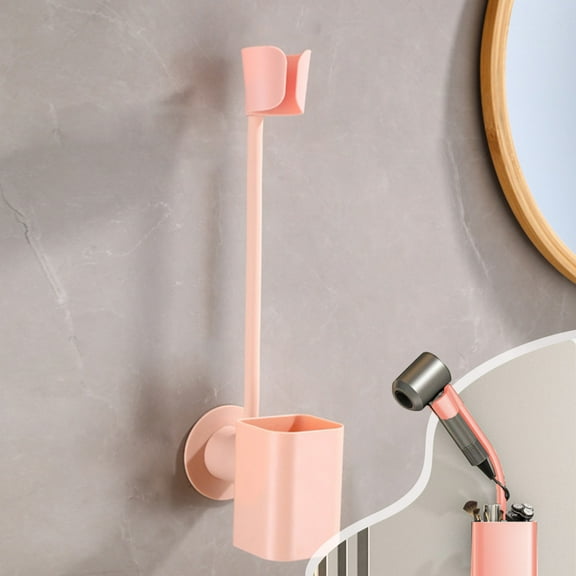 Wall Mounted Hair Dryer Stand Rack,Flexible Hands-Free Blow Dryer Organizer with Adjustable Cable Hanger,Bathroom Storage Solution,Space-Saving Blow Dryer Holder,Hands-Free Styling Accessory