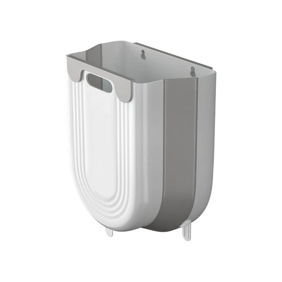 Wall Mounted & Hanging Foldable Kitchen Trash Can, Collapsible Telescopic Plastic Waste Bin for Cabinet Door, Sink, Bathroom, RV and Small Space Garbage Storage