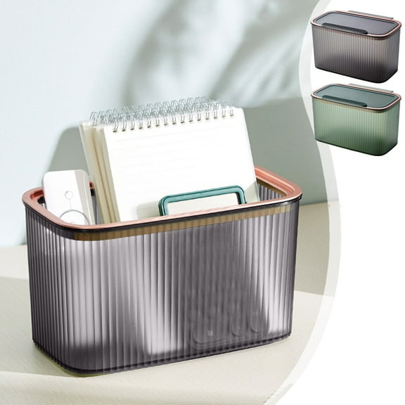 Wall Mounted Hanging Kitchen Trash Can with Lid, Cabinet Door Mount Small Waste Bin for Countertop Scraps, Bathroom & RV Space-Saving Garbage Bin (8.7 x 5.5 x 4.7 in)