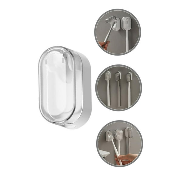 Wall Mounted Hanging Toothbrush Covers, Caps Toothbrush Protector Case, Travel Tooth Brush Holder, Portable Tooth Brush Head Caps for Home Bathroom Traveling Camping Business, 0.9x1.8x1.1"