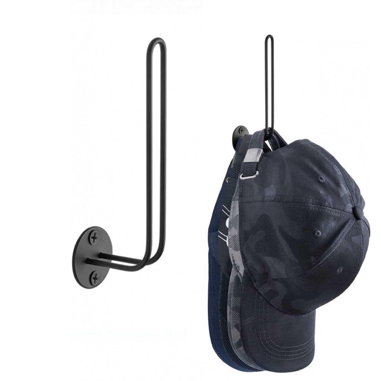 Wall Mounted Hat Rack, Metal Hooks Organizer, Adjustable Shelf ...