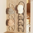 thumbnail image 1 of Wall Mounted Hat Rack Organizer | Multi-Layer Hanging Storage Shelf for Closet Door | Dorm Room & Bedroom Coat Hooks for Hats, Bags & Scarves | Black or White Iron Design, 1 of 6