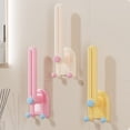 thumbnail image 1 of Wall Mounted Headband Storage Rack | Adjustable Hooks for Hair Accessories, Hair Clips, Rubber Bands, Jewelry | Flexible Plastic, Beige/Pink/Yellow | Adhesive, Space-Saving, 8.5x2.76x2.28in, 1 of 6