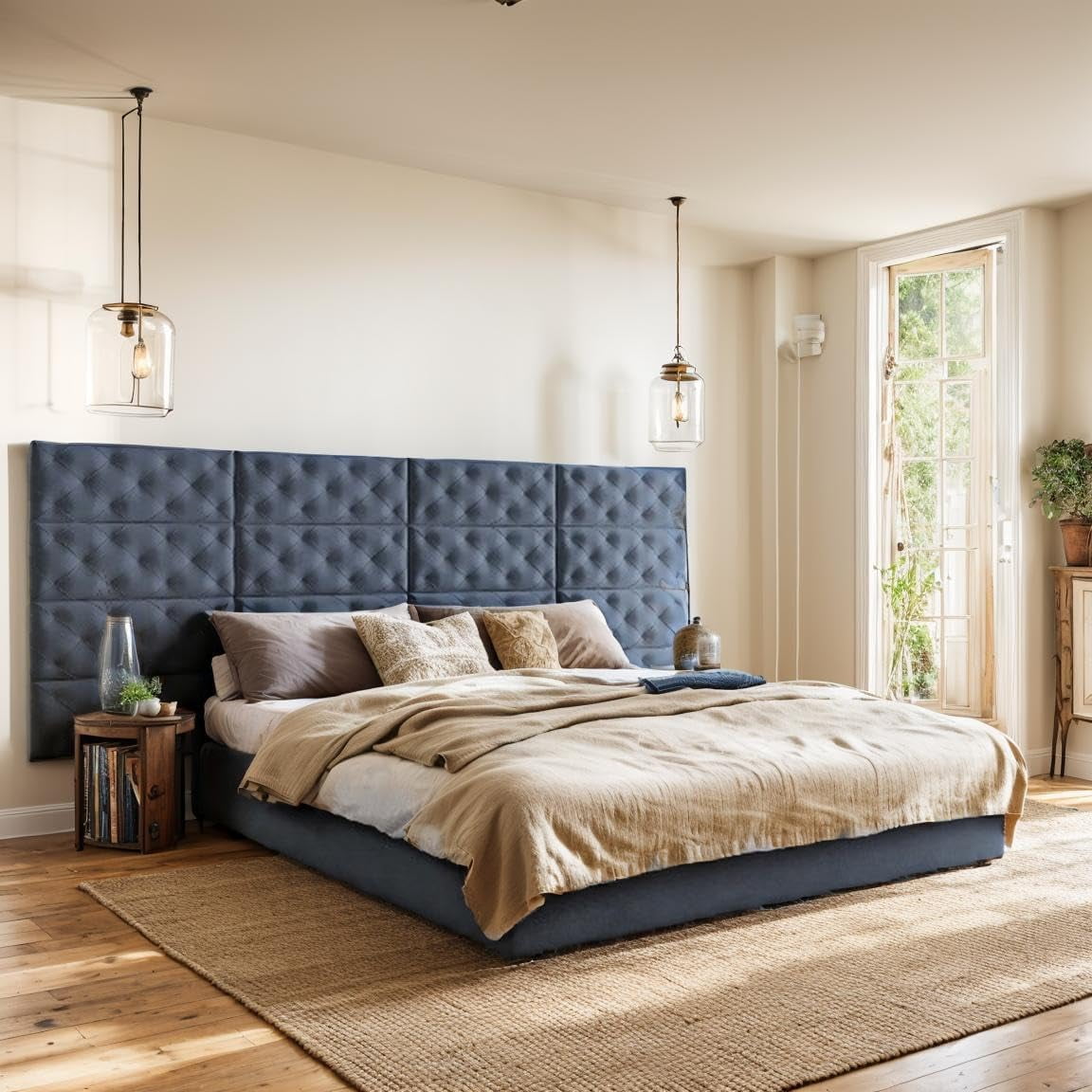 Wall Mounted Headboard Queen Size Peel and Stick Headboard