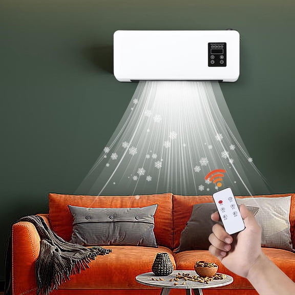 Wall Mounted Heater Cooler Energy Efficient 2 in 1 Climate Control Space, Ductless Wall-mounted Conditioner, Saving AC Heater Combo with Remote Timer for Bedroom, Bathroom, Office .