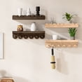 thumbnail image 1 of Wall Mounted Hook Rack With 6 Hooks Hanging Clothes,Keys, Robes,Purse,Towels,Bags,Backpack, Modern Decorative Hanger Organizer for Bathroom,Entryway & Bedroom （Khaki）, 1 of 7