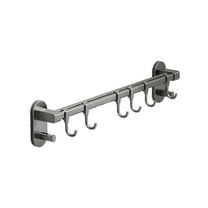 Wall Mounted Hook Rack for Kitchen – No Drill, Adhesive Hanging Rod with Adjustable Spacing, Multi-Use Utensil Organizer for Pots, Spoons, Pans – 1 Pack