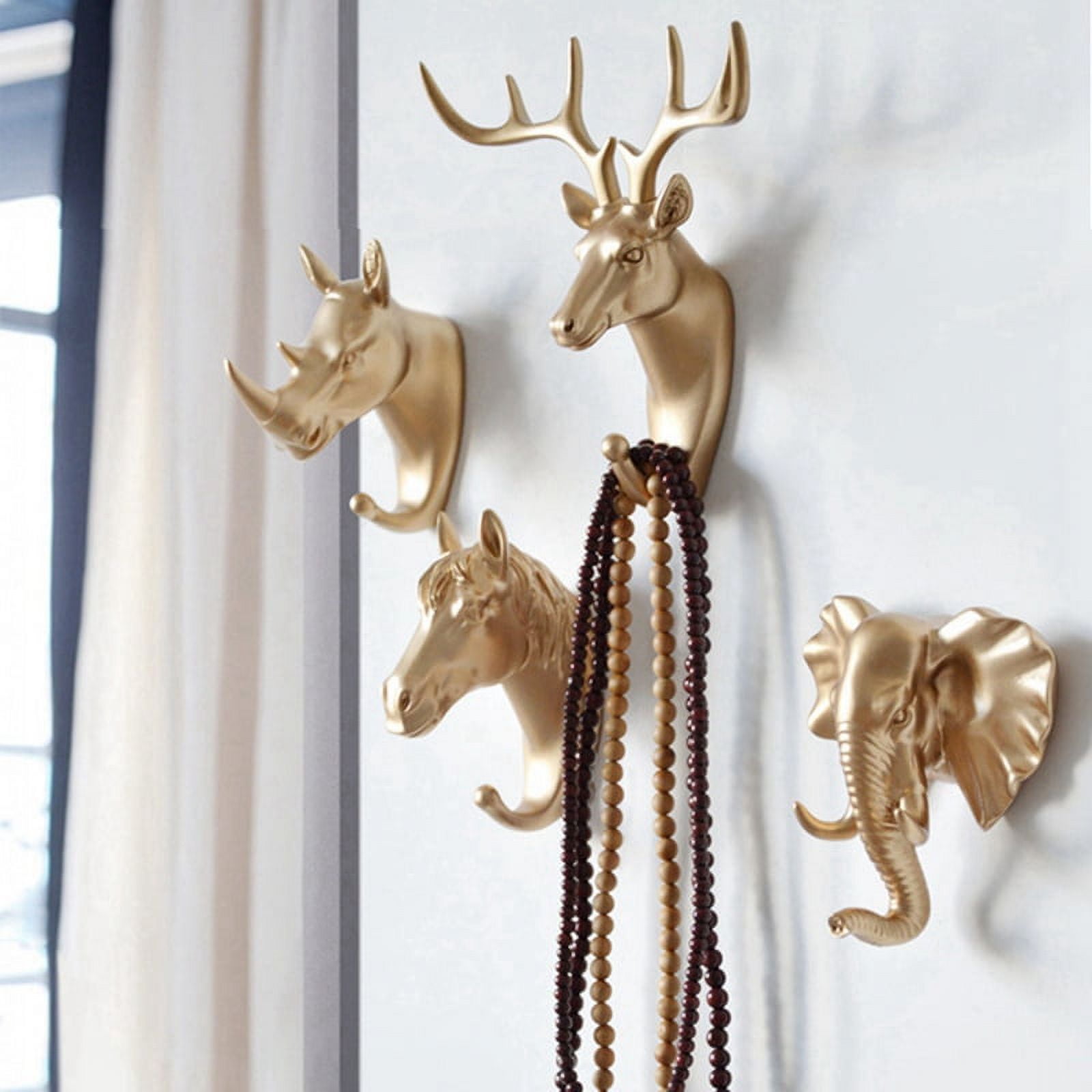 Wall Mounted Hooks Animal Rack Coat Caps Wall Hanger Horse Elephant ...