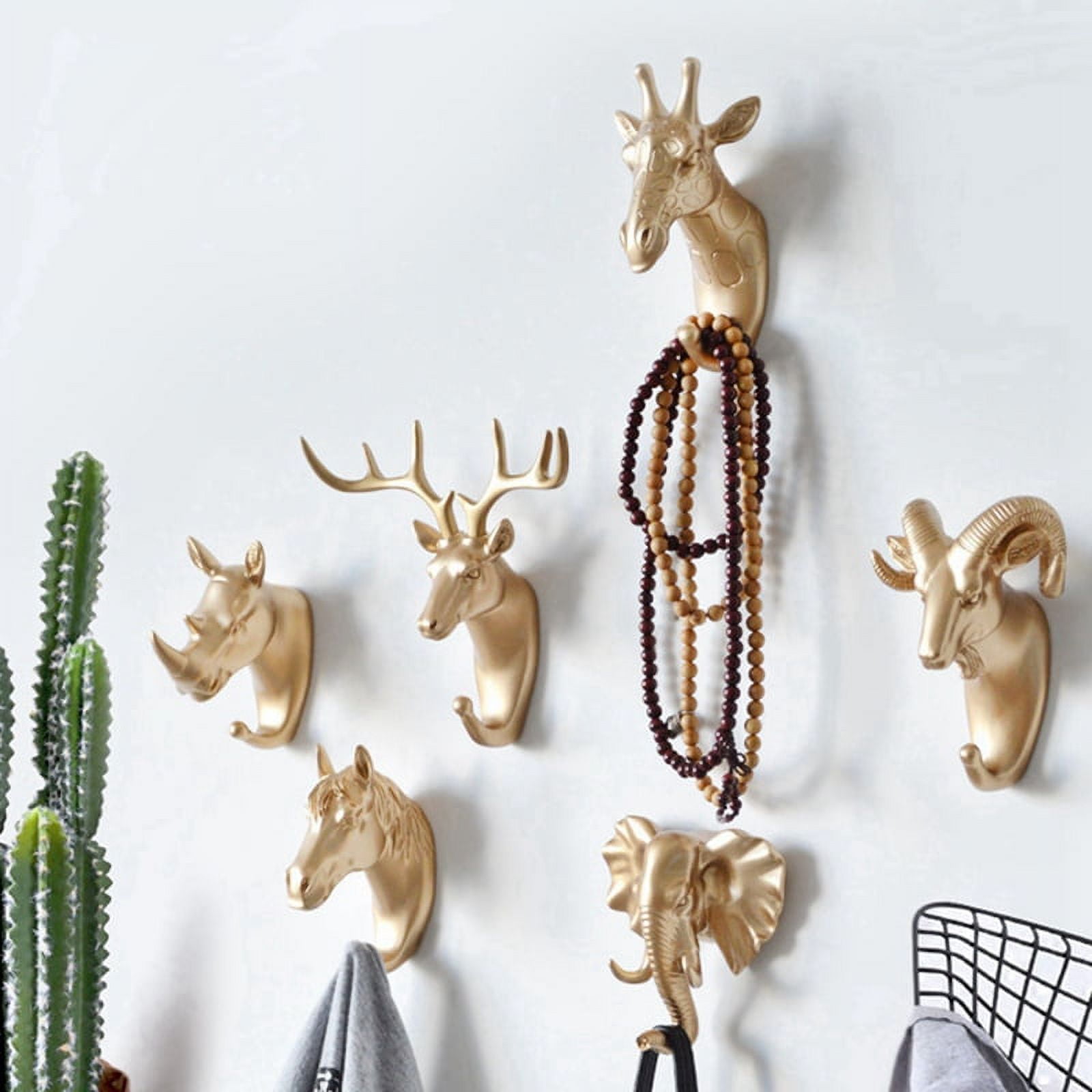 Wall Mounted Hooks Animal Rack Coat Caps Wall Hanger Horse Elephant ...