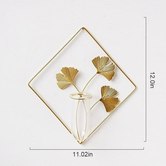 Wall Mounted Hydroponic Planter Wall Hanging Geometry Iron Glass Flower Vase Pots Home Garden Decoration