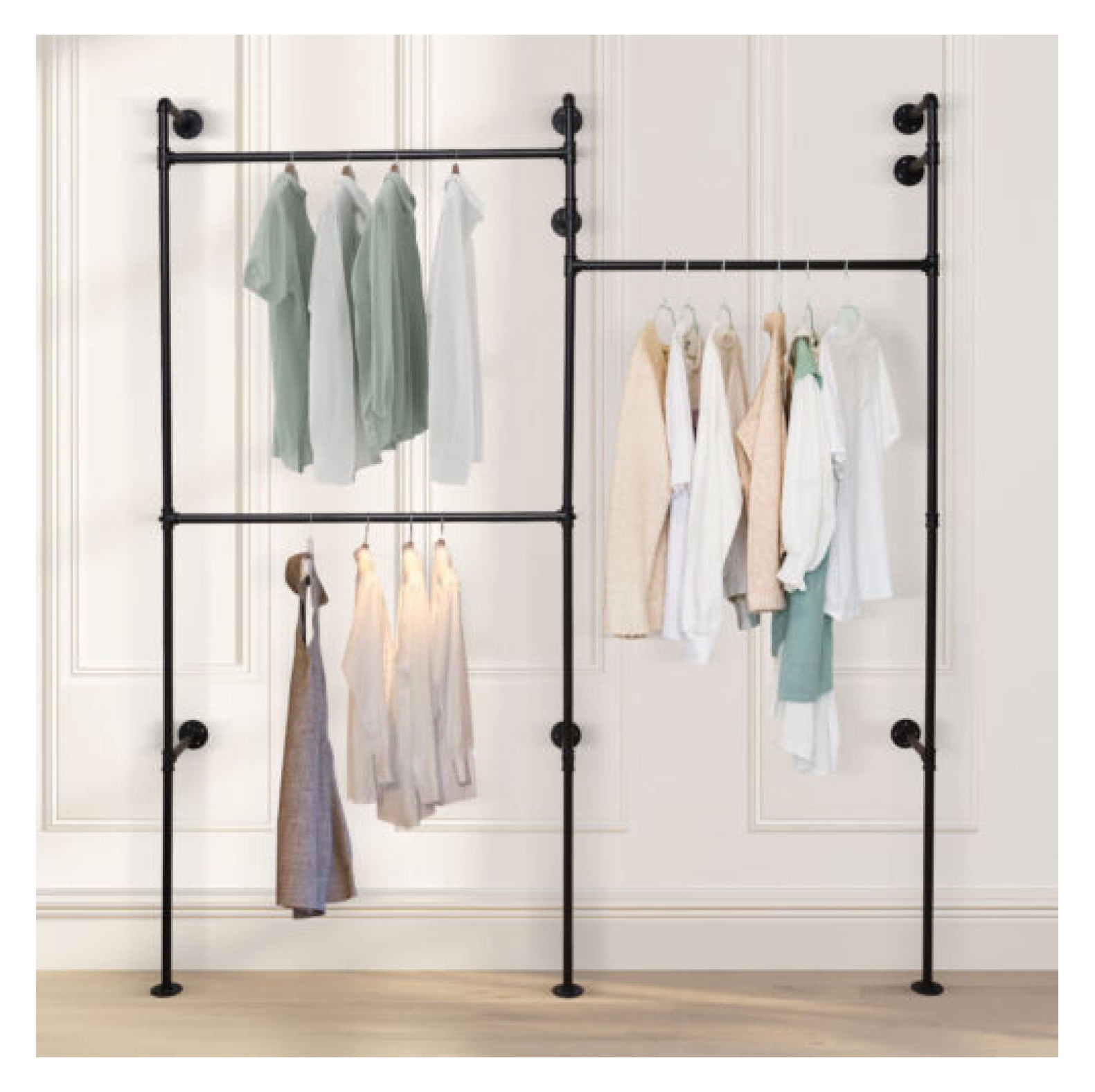 Wall Mounted Industrial Pipe Clothing Rack Garment Rack Pipeline ...