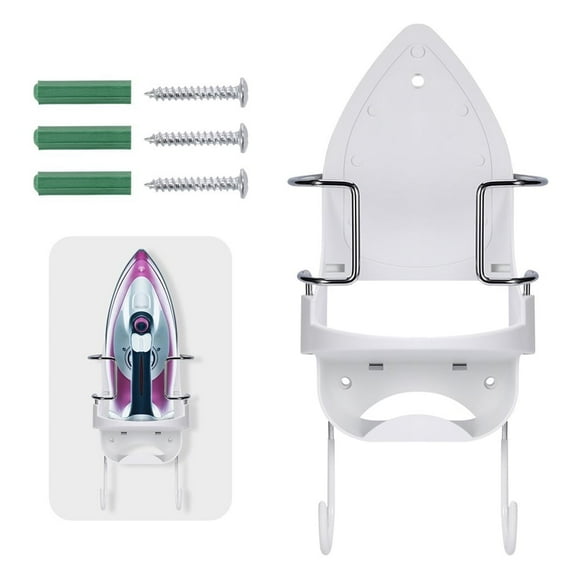Xiyztok Wall Mounted Iron Rack Universal Ironing Board Hanger Household Electric Iron Holder Heat-Resistant Hanging Accessories for Laundry Rooms Home Hotel Offices Storage
