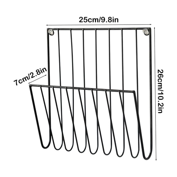 Wall Mounted Iron Storage Rack for Books, Magazines, Newspapers & Wall Organization – Modern Durable Wall Shelf for Home & Study Rooms