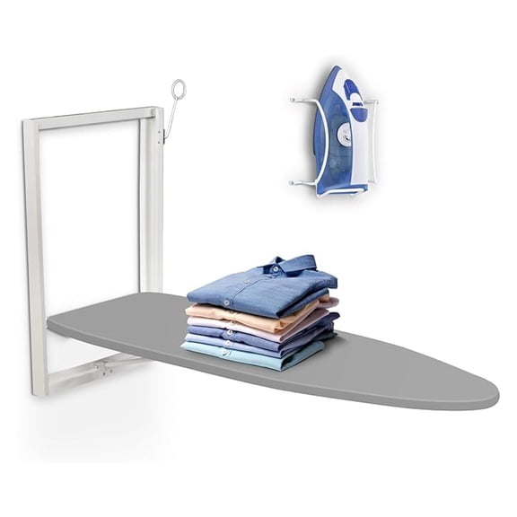Wall Mounted Ironing Board - 36.2" x 12.2" Foldable Ironing Station - Space Saving Design for Small Spaces - Includes Iron Holder & Cotton Cover