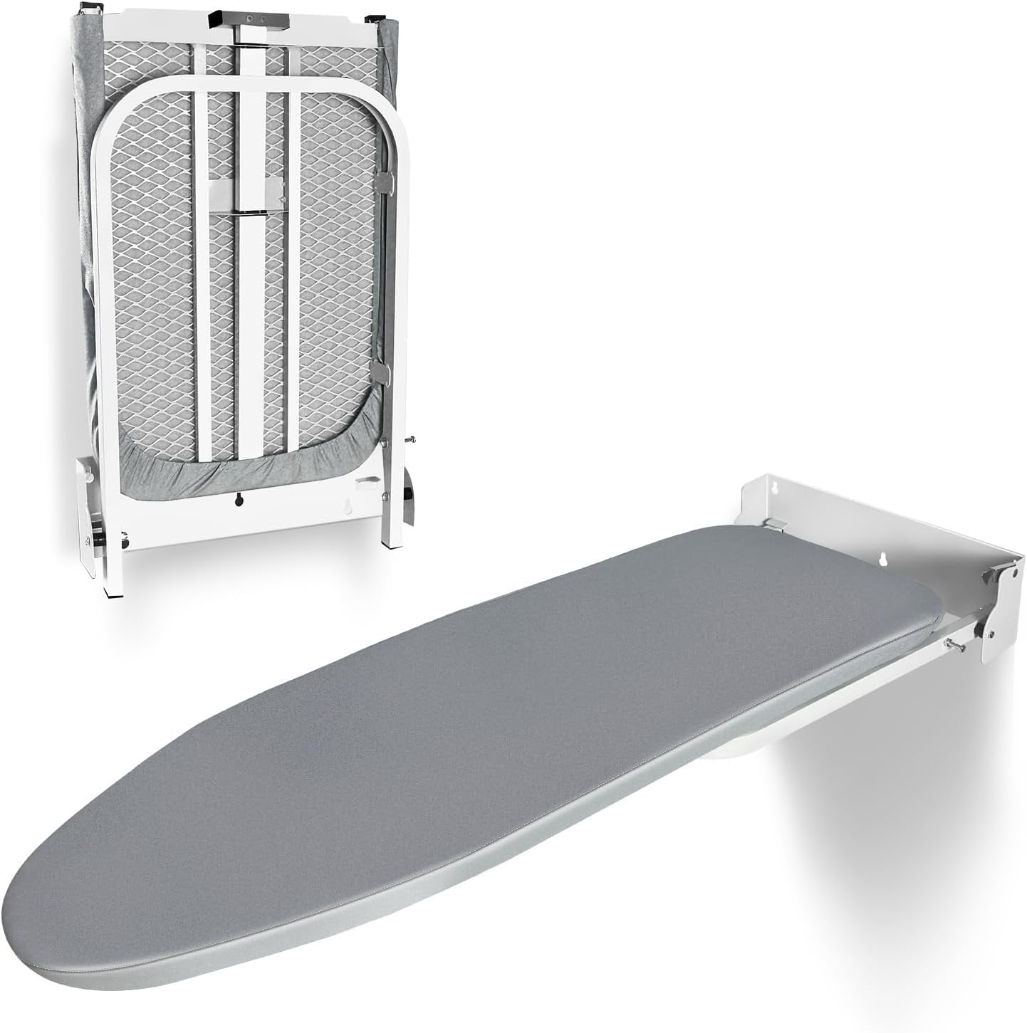 Wall Mounted Ironing Board, 36” x 12” Fold Down Ironing Board with Heat