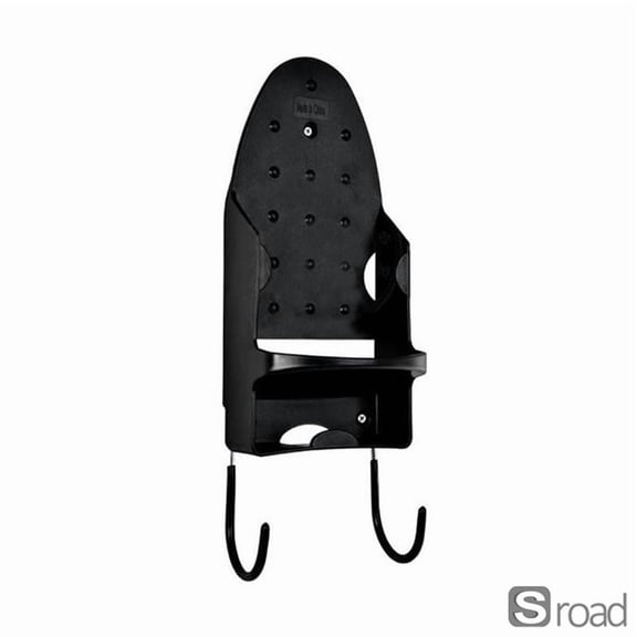 Wall Mounted Ironing Board Holder With Heat-Resistant Iron Rest, Heavy-Duty Steel Laundry Organizer For & Storage, Space Saving Closet Room Utility Hook Rack,Black