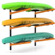 UOKRR Adjustable Wall Mount Kayak Storage Rack, Heavy Duty, Space-Saving Design, Holds 3 Kayaks for Garage & Outdoor Use