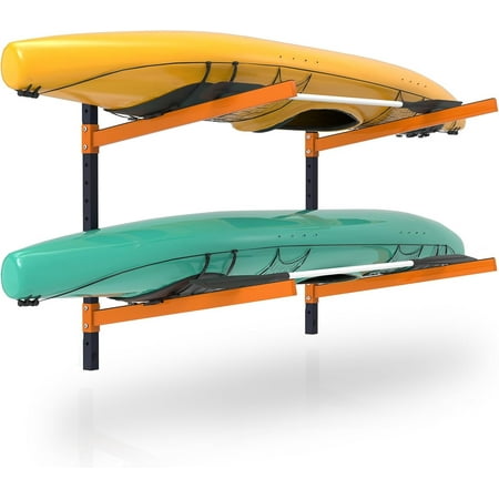 UOKRR Steel Wall Mount Kayak Storage Rack, Heavy Duty Adjustable Racks for Garage, Holds 2 Kayaks
