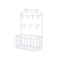 thumbnail image 1 of Wall Mounted Key Holder Iron Hook Rack with Storage Basket Modern Entryway Organizer for Keys Mail Hanger with 7 Hooks and Wire Basket for Living Room Kitchen Office Home Organization, 1 of 5