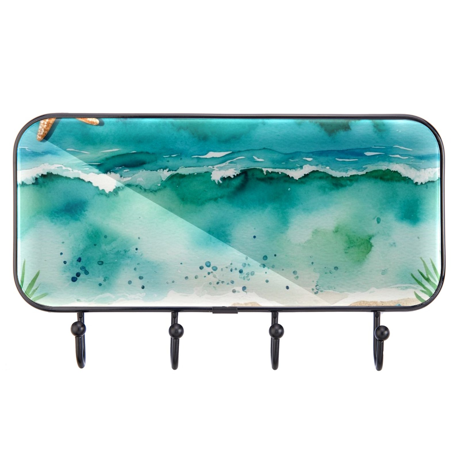 WallMounted Key Holder, Key Rack with 4 Key Hooks, Rustic Home Decor