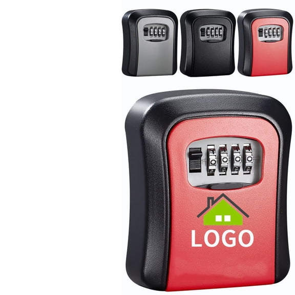 Wall Mounted Key Lock Box with 4-Digit Combination - Flip-Top Secure Key Safe Storage Box for Realtor,Construction-Site, Front Door Key Hider, 1Pcs Black