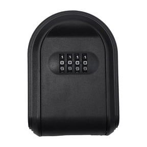Wall Mounted Key Lock Box with 4-Digit Combination, Large Capacity Weather-Resistant Secure Key Storage for Home, Office, Garage, Garden and Vacation Property Access(Black)