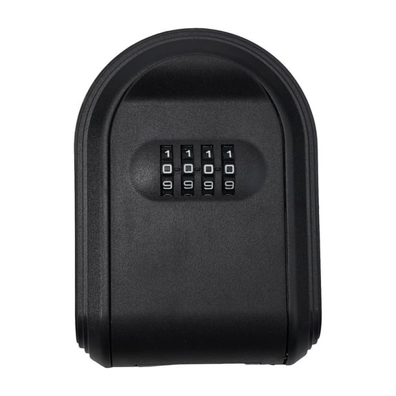 Wall Mounted Key Lock Box with 4-Digit Combination, Large Capacity Weather-Resistant Secure Key Storage for Home, Office, Garage, Garden and Vacation Property Access(Black)