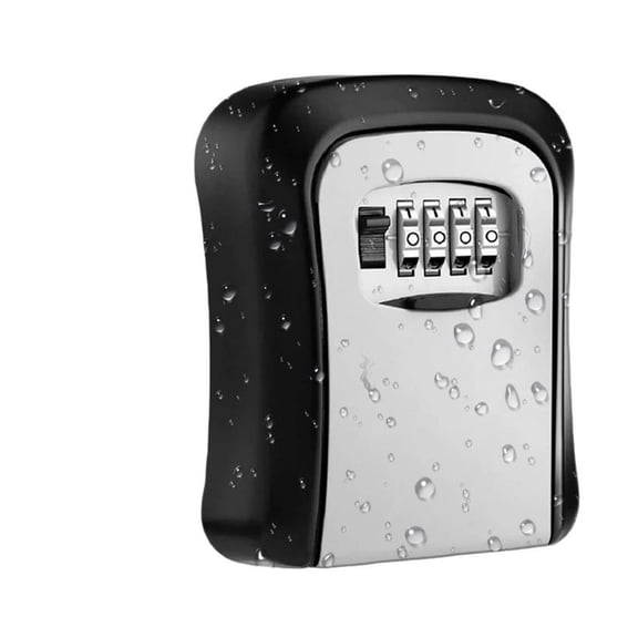 Wall-Mounted Key Lock Box Waterproof Aluminum 4 Digit Combination Password Key Organizer ,Additional Security
