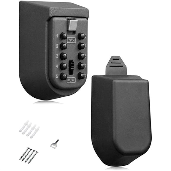Wall Mounted Key Safe Box - Weatherproof 10-Digit Combination Lock, Anti-Theft Storage for Home & Outdoor Use