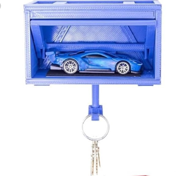 Wall Mounted Keychain Storage Rack With Opening Door Car For Model Garage
